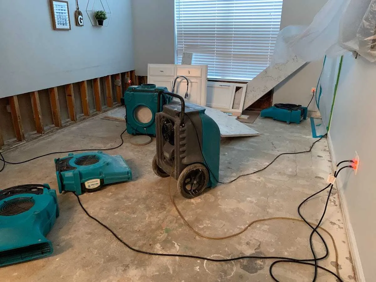 Dehumidifier in flood-cut room for Water Extraction & Removal in Central Point